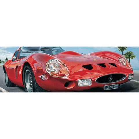 Sport Corsa Black Modern Wood Framed Art Print with Double Matting by Brook, Francis