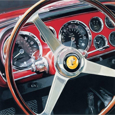 Rosso Corsa Black Modern Wood Framed Art Print by Brook, Francis