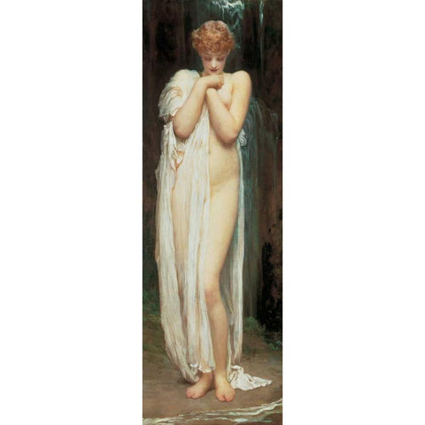 The Nymph of the River Black Modern Wood Framed Art Print with Double Matting by Leighton, Frederic