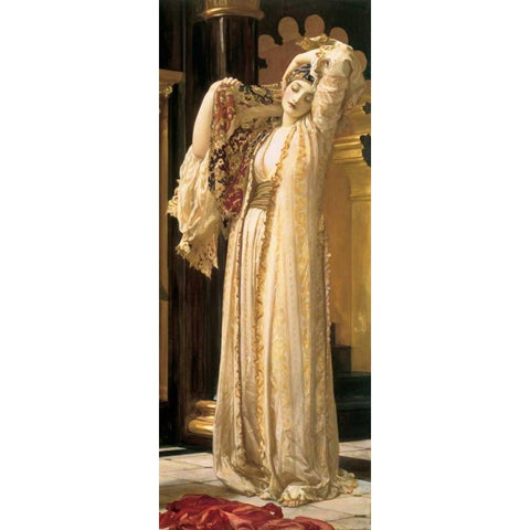 The Light of the Harem White Modern Wood Framed Art Print by Leighton, Frederic