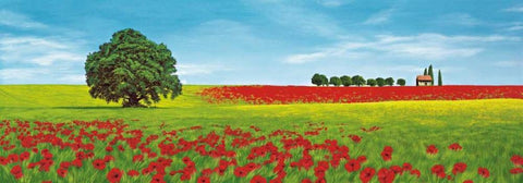 Dolci colline White Modern Wood Framed Art Print with Double Matting by Arnolfi, Giorgio