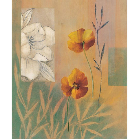 Fleurs et couleurs I White Modern Wood Framed Art Print by Boulez, Genevieve