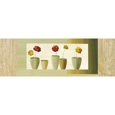 Vases avec fleurs I White Modern Wood Framed Art Print by Boulez, Genevieve