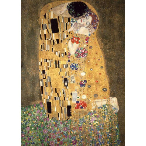 Der Kuss Gold Ornate Wood Framed Art Print with Double Matting by Klimt, Gustav