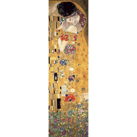 The Kiss Black Modern Wood Framed Art Print with Double Matting by Klimt, Gustav