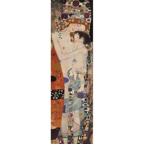 Three Ages of Woman White Modern Wood Framed Art Print by Klimt, Gustav