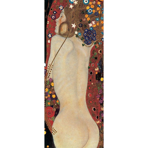 Sea Serpents IV Gold Ornate Wood Framed Art Print with Double Matting by Klimt, Gustav