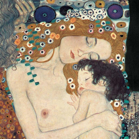 Le tre eta della donna Black Ornate Wood Framed Art Print with Double Matting by Klimt, Gustav