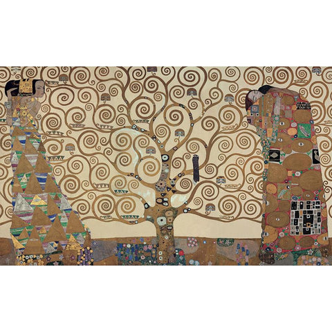 The Tree of Life - Stoclet F Gold Ornate Wood Framed Art Print with Double Matting by Klimt, Gustav