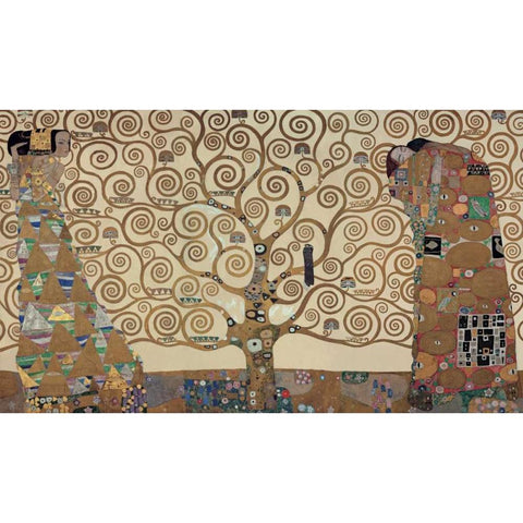 The Tree of Life - Stoclet Fri White Modern Wood Framed Art Print by Klimt, Gustav