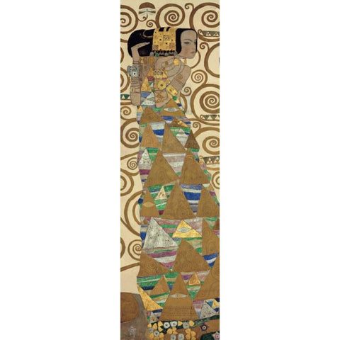 Expectation White Modern Wood Framed Art Print by Klimt, Gustav