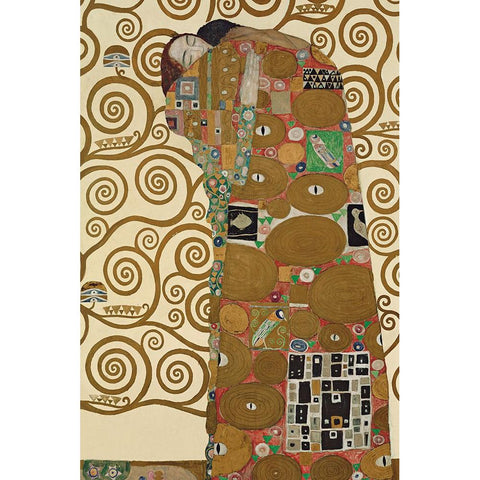 Die Erfllung White Modern Wood Framed Art Print by Klimt, Gustav