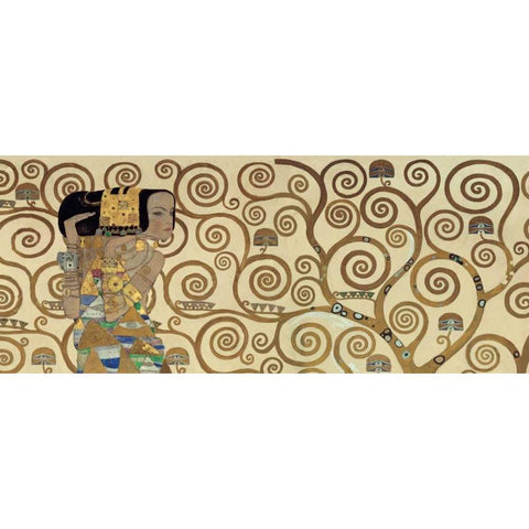 Expectation Black Modern Wood Framed Art Print with Double Matting by Klimt, Gustav