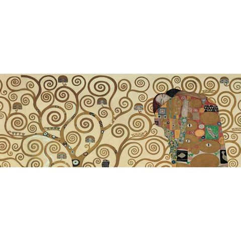 Fulfillment Gold Ornate Wood Framed Art Print with Double Matting by Klimt, Gustav