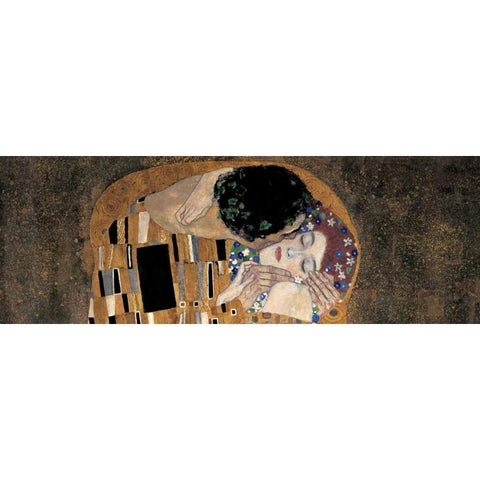 Il bacio Black Modern Wood Framed Art Print with Double Matting by Klimt, Gustav