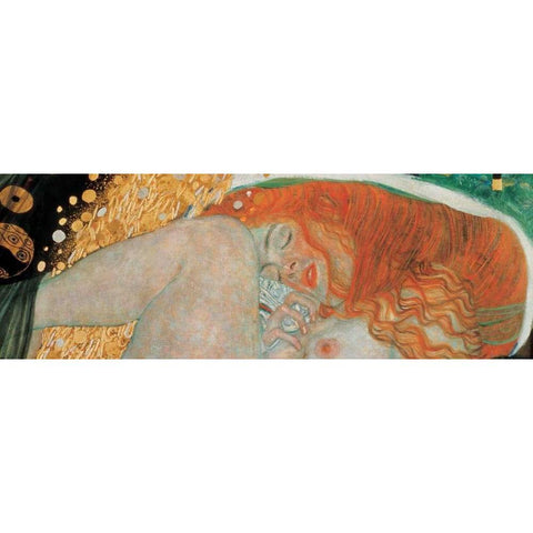 Danae White Modern Wood Framed Art Print by Klimt, Gustav