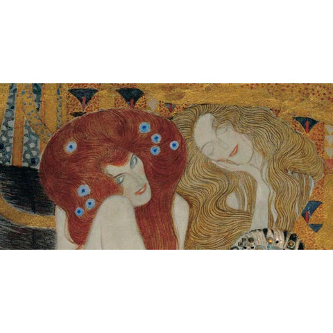 Beethoven Frieze White Modern Wood Framed Art Print by Klimt, Gustav