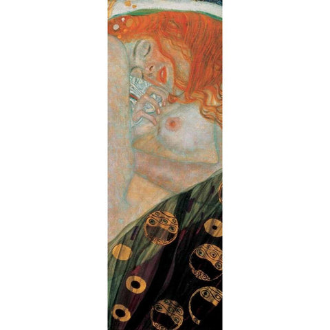 Danae Black Modern Wood Framed Art Print with Double Matting by Klimt, Gustav