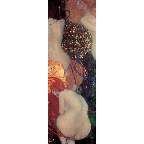 Goldfish Gold Ornate Wood Framed Art Print with Double Matting by Klimt, Gustav