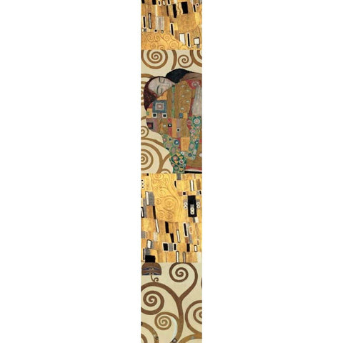 Klimt Panel I Black Modern Wood Framed Art Print with Double Matting by Klimt, Gustav