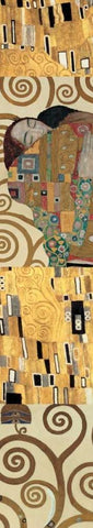 Klimt Panel I White Modern Wood Framed Art Print with Double Matting by Klimt, Gustav