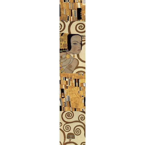 Klimt Panel III White Modern Wood Framed Art Print by Klimt, Gustav