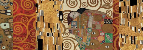 Klimt Deco Black Ornate Wood Framed Art Print with Double Matting by Klimt, Gustav