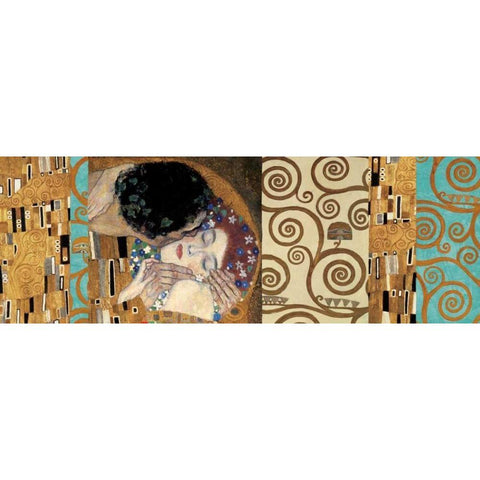 Klimt II 150th Anniversary - The Kiss Gold Ornate Wood Framed Art Print with Double Matting by Klimt, Gustav