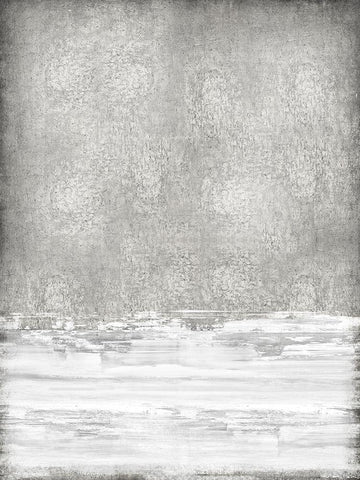 White on Silver II Black Ornate Wood Framed Art Print with Double Matting by Gordon, Sofia