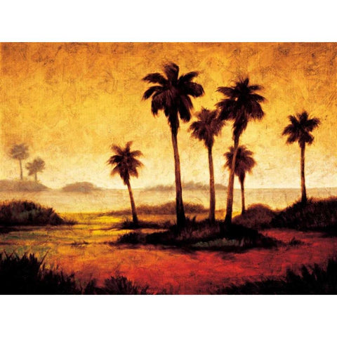 Sunset Palms I Black Modern Wood Framed Art Print by Williams, Gregory