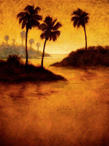 Lagoon II White Modern Wood Framed Art Print with Double Matting by Williams, Gregory