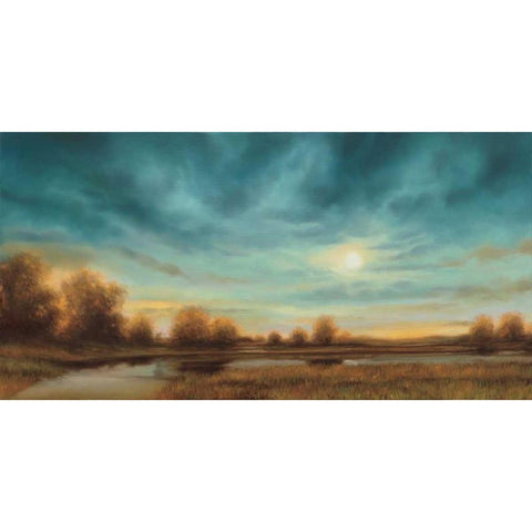 Evening Approaches Black Modern Wood Framed Art Print with Double Matting by Williams, Gregory