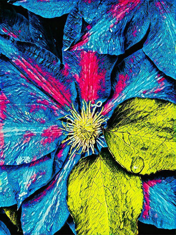 Clematis Abstract White Modern Wood Framed Art Print with Double Matting by Bannon, Heidi