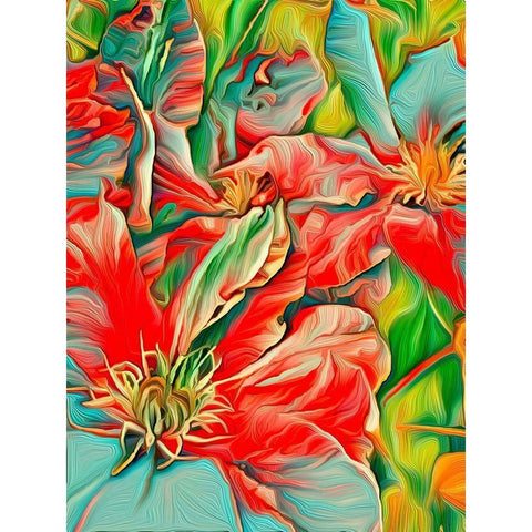 Clematis Color White Modern Wood Framed Art Print by Bannon, Heidi
