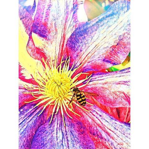 Happy Bee I Gold Ornate Wood Framed Art Print with Double Matting by Bannon, Heidi