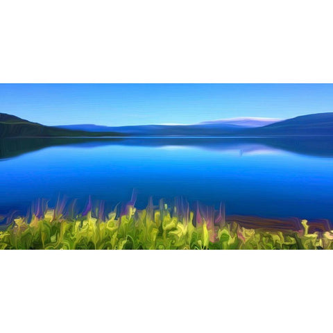 Norway Fjord Oil Gold Ornate Wood Framed Art Print with Double Matting by Bannon, Heidi