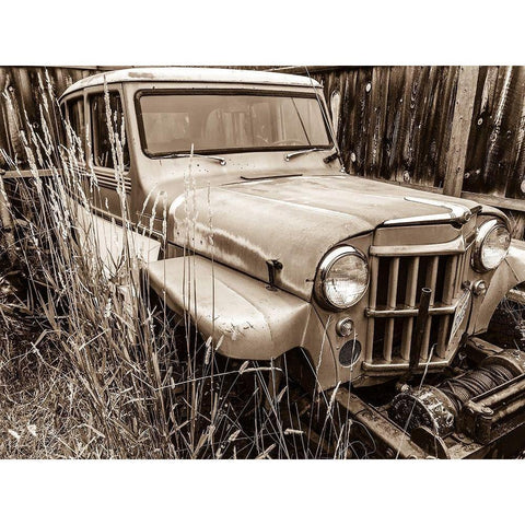 Willys in Sepia Black Modern Wood Framed Art Print with Double Matting by Bannon, Heidi