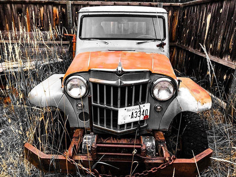 Dads Willys II White Modern Wood Framed Art Print with Double Matting by Bannon, Heidi