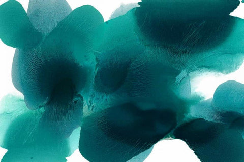 Free Form Cerulean White Modern Wood Framed Art Print with Double Matting by Carlson, Hannah