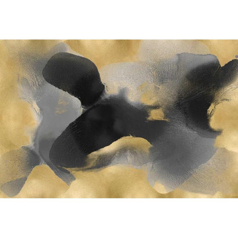 Free Form on Gold White Modern Wood Framed Art Print by Carlson, Hannah