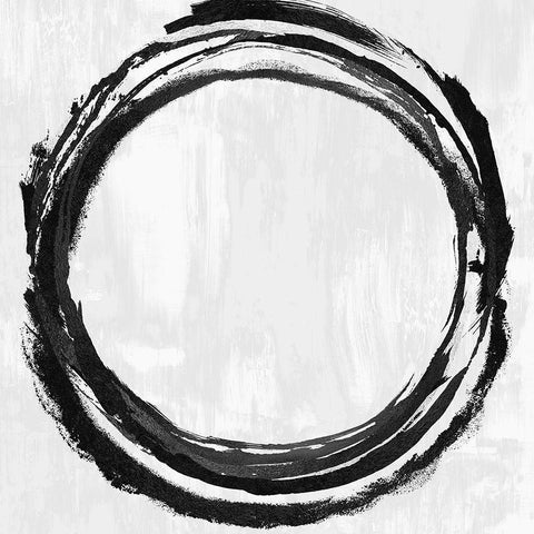 Circle Black II White Modern Wood Framed Art Print by Harris, Natalie