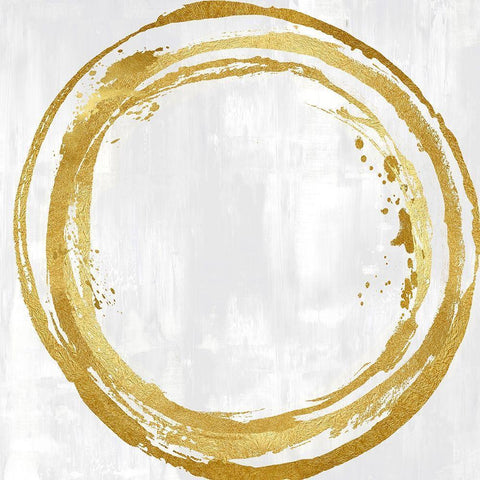 Circle Gold I Black Modern Wood Framed Art Print with Double Matting by Harris, Natalie