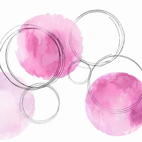 Circular Pink II White Modern Wood Framed Art Print by Harris, Natalie