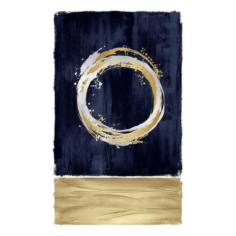 Inward Blue II Black Modern Wood Framed Art Print with Double Matting by Harris, Natalie