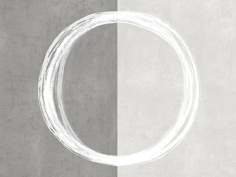 Circle White Black Ornate Wood Framed Art Print with Double Matting by Harris, Natalie