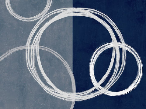 Unity Blue II Black Modern Wood Framed Art Print by Harris, Natalie