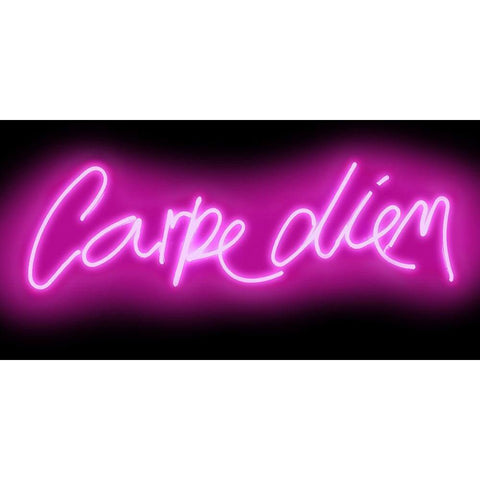 Neon Carpe Diem PB Black Modern Wood Framed Art Print by Carr, Hailey