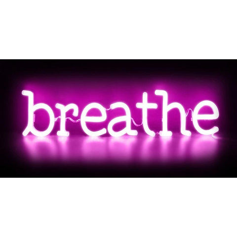Neon Breathe PB Black Modern Wood Framed Art Print with Double Matting by Carr, Hailey