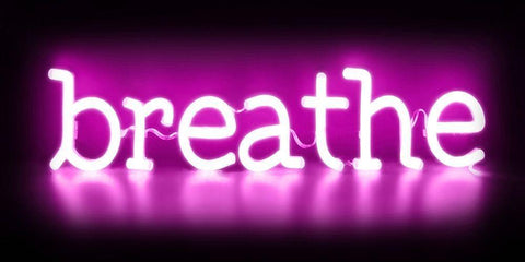 Neon Breathe PB White Modern Wood Framed Art Print with Double Matting by Carr, Hailey
