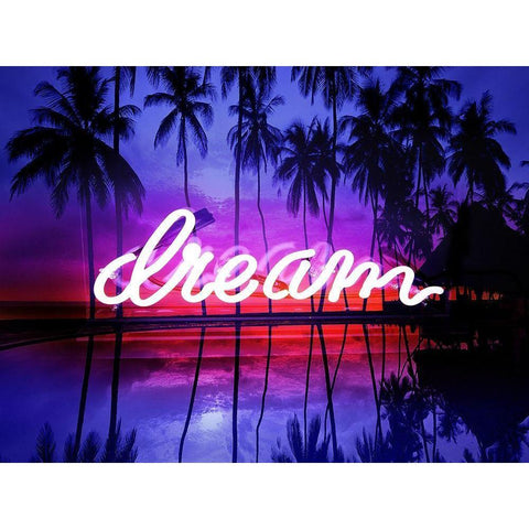 Neon Dream Beach PB White Modern Wood Framed Art Print by Carr, Hailey